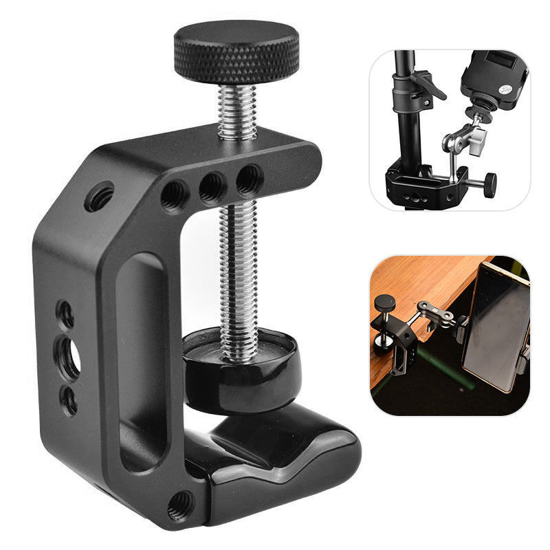 G-25 Universal G-Clamp 1/4'' and 3/8'' Thread Hole Quick Release Desktop Mount Holder Clip for Photo Photography G-25 Universal G-Clamp 1/4'' and 3/8'' Thread Hole Quick Release Desktop Mount Holder Clip for Photo Photography